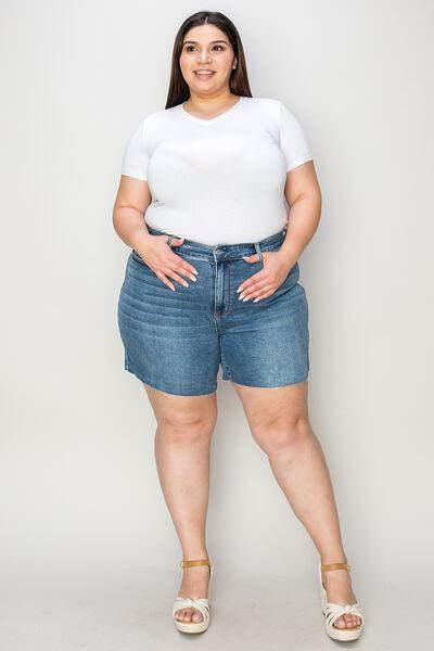 Judy Blue Full Size High Waist Slim Denim Shorts for Women