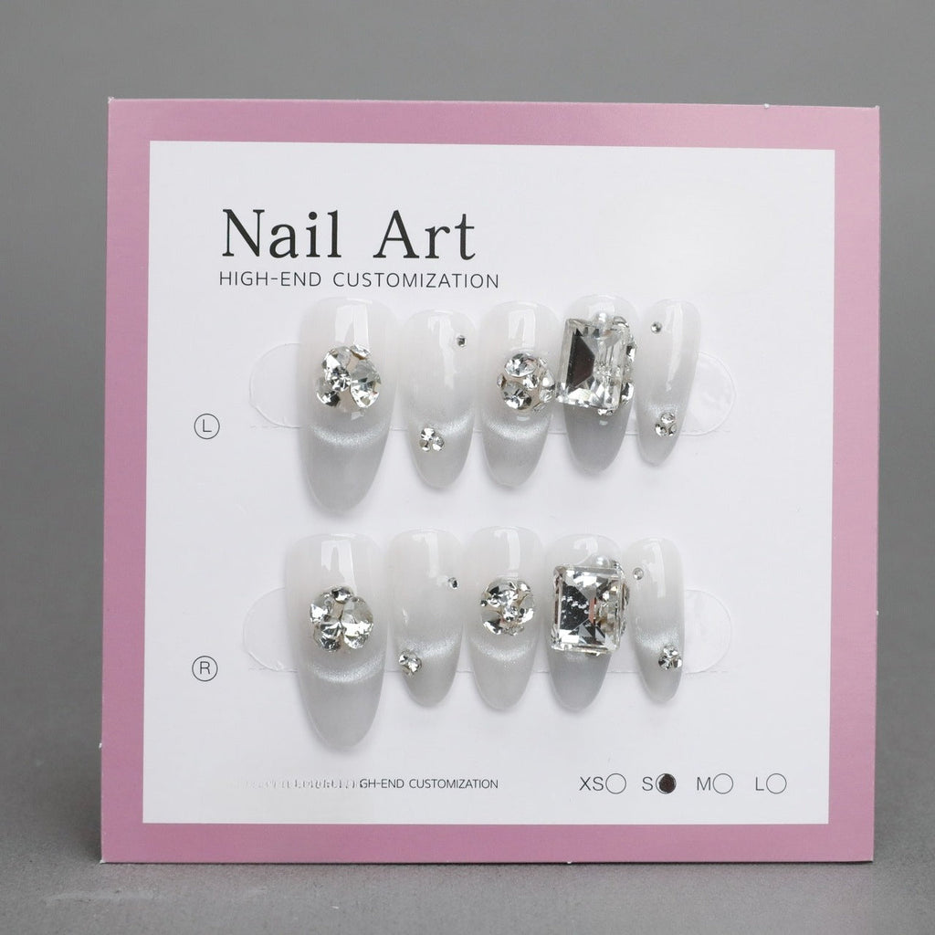 White Nail Wear Nail Art Reusable Press on Nails False Nails