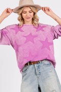 SAGE + FIG Mineral Wash Star Pattern T-Shirt for Women