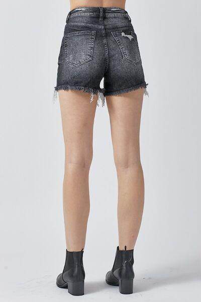 RISEN Full Size High Rise Distressed Denim Shorts for Women