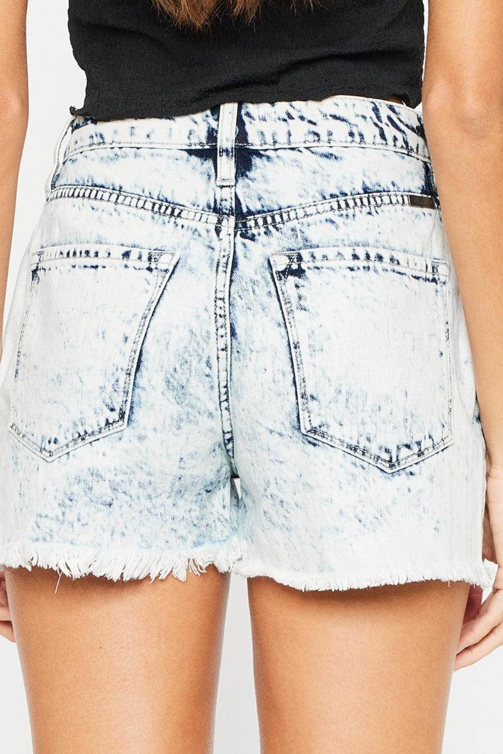 Kancan Full Size Distressed High Waist Denim Shorts for Women