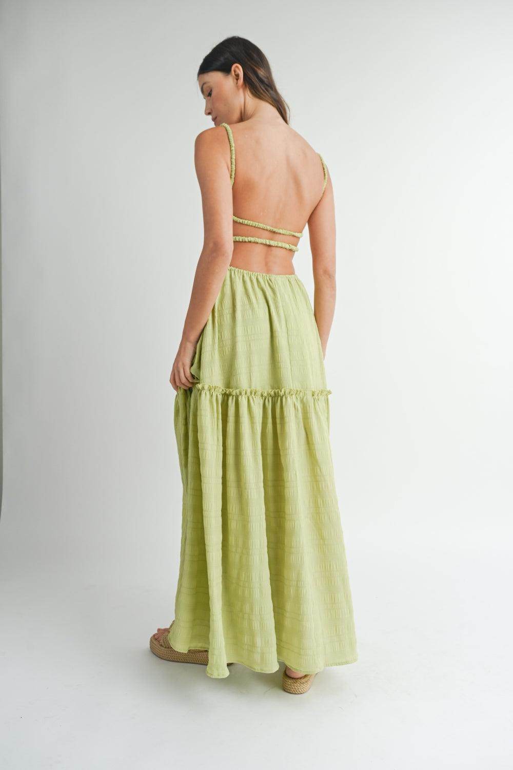 MABLE Cutout Waist Backless Maxi Dress for Special Events