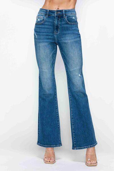 Bytos Full Size High Rise Bootcut Jeans With Pockets