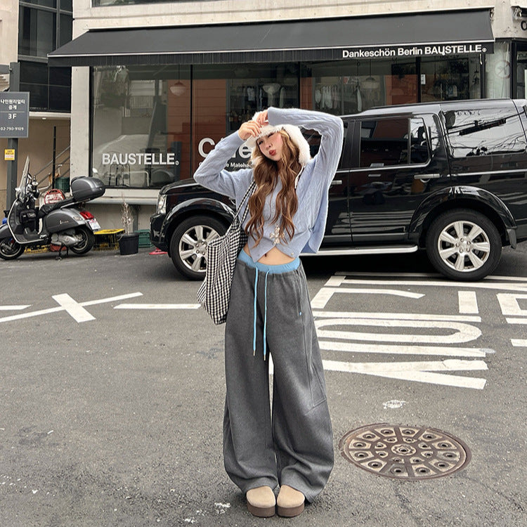 Women's High-Waisted Fleece-Lined Wide-Leg Pants