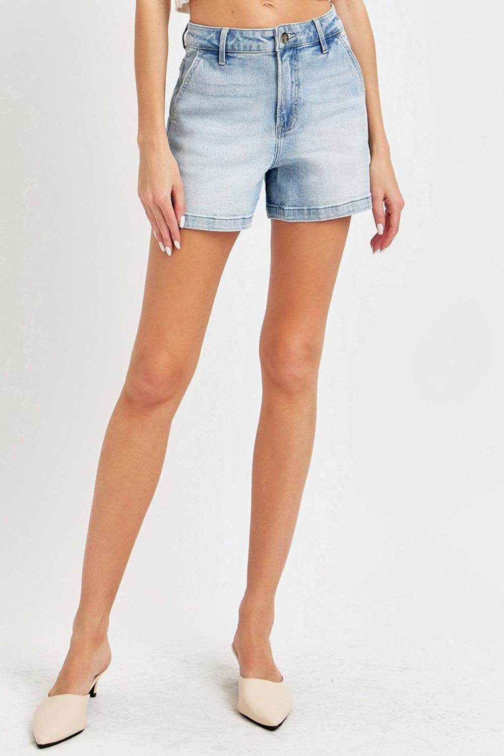 Risen Full Size High Rise Denim Shorts for Women Stylish