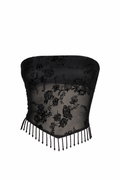 Beaded Mesh Bandeau Top – Going Out Top