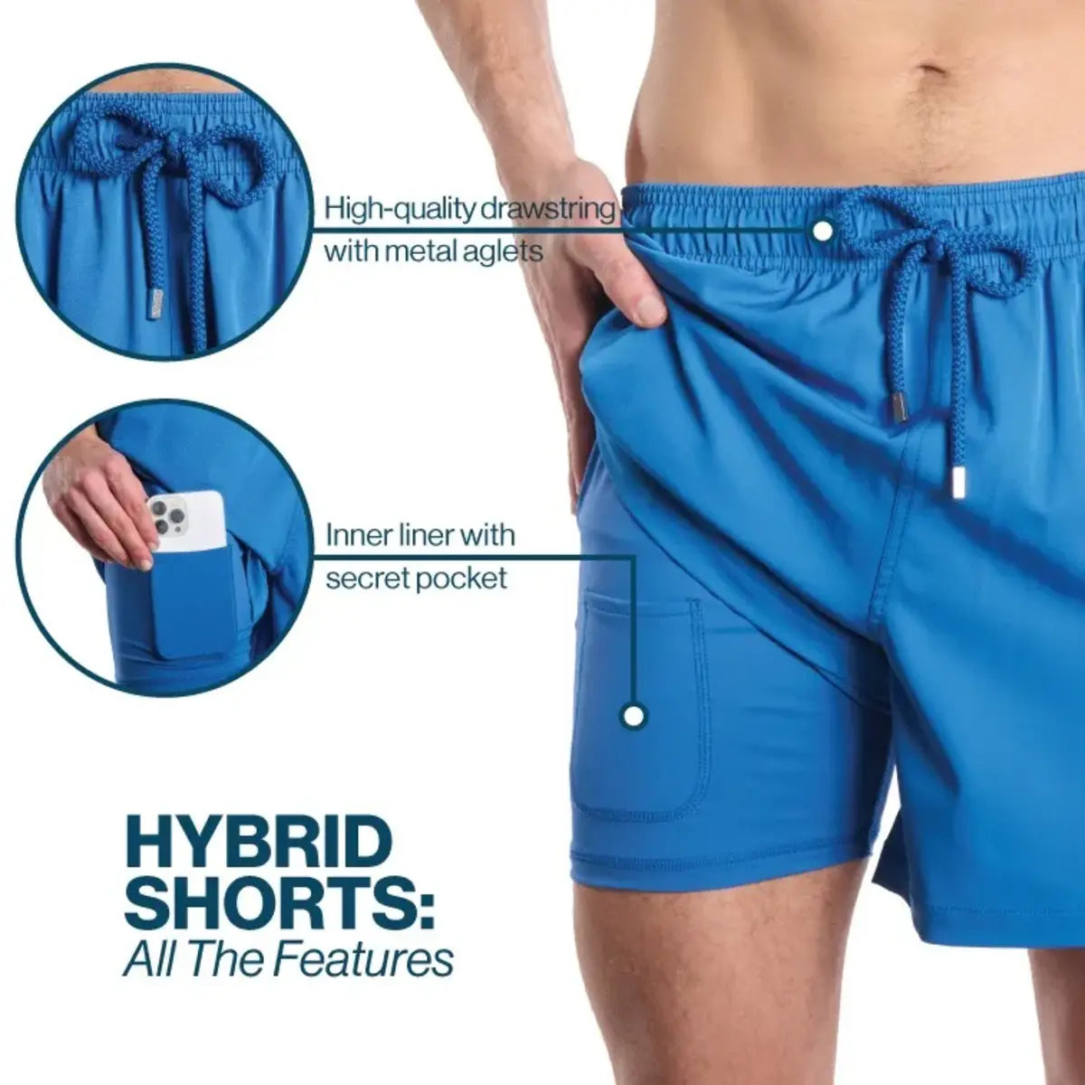 Men’s Premium Compression-Lined Hybrid Shorts – Secret Garden