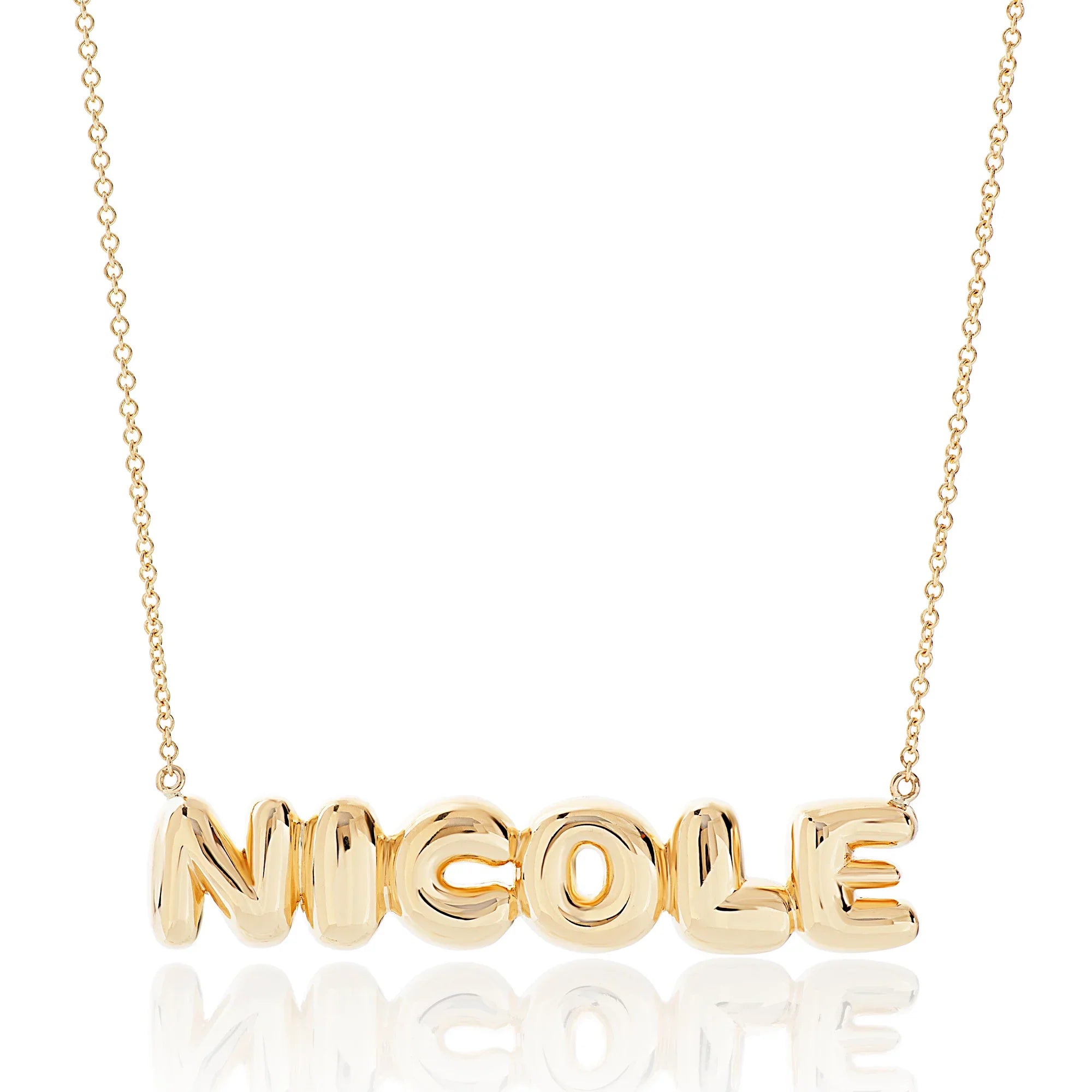 large bubble letter name necklace