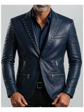 Jack Blue Leather Blazer – Men’s Premium Blue Leather Jacket