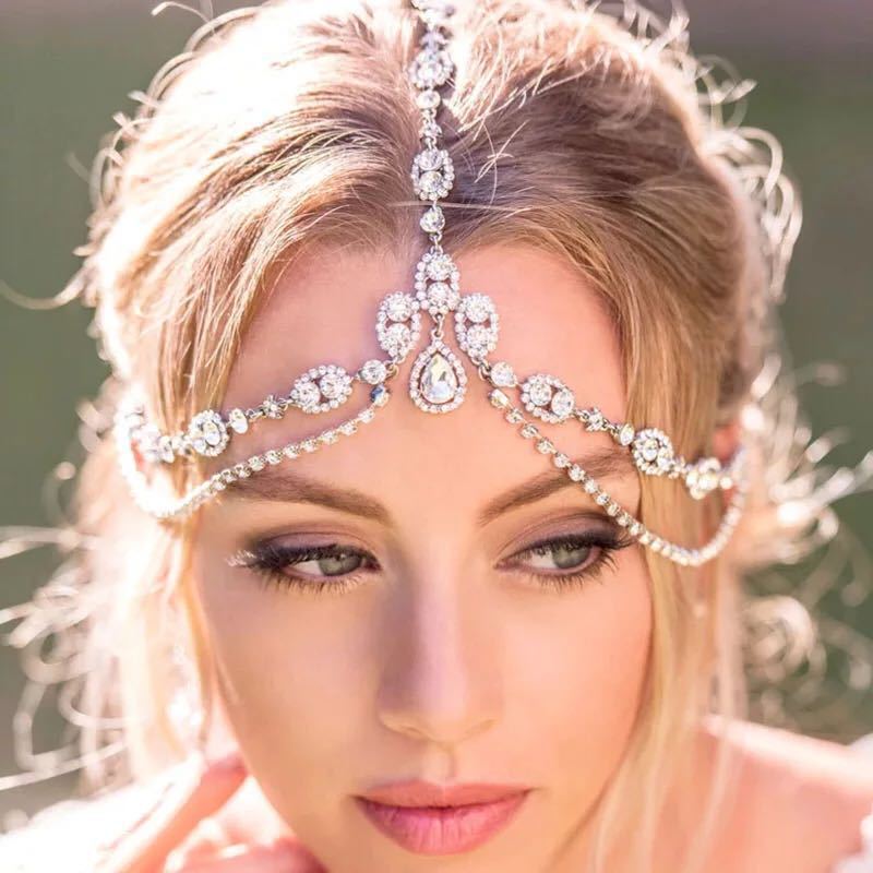 MAC188 Rhinestone Multi-Layered Drop Headband