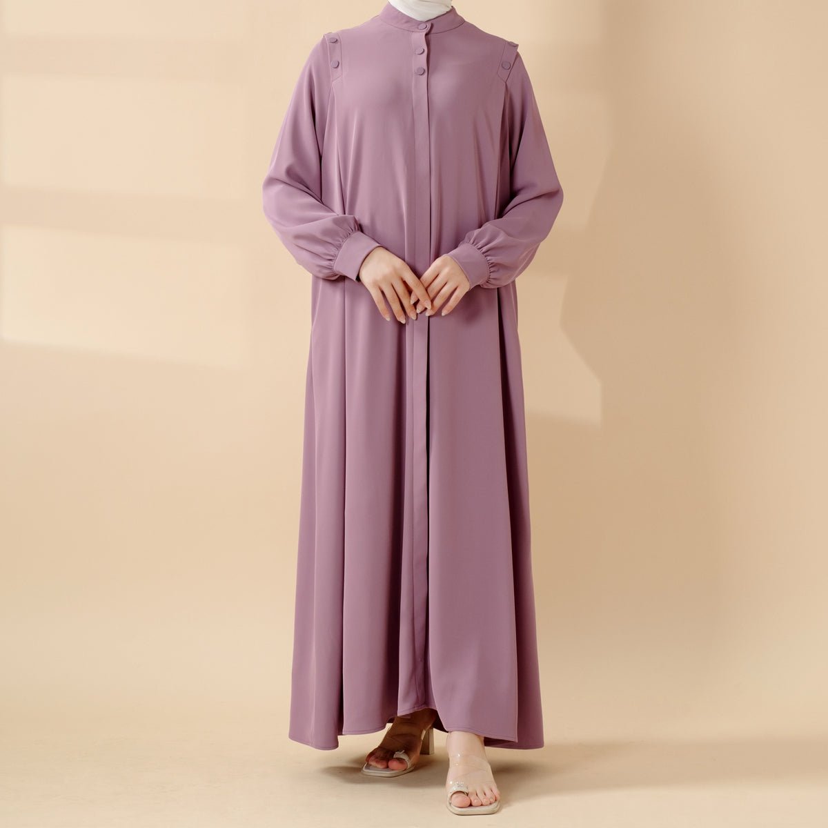 Macaron Color Shoulder Button Pullover Abaya (MA083)