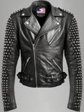 Men’s Black Studded Biker Stylish Leather Jacket - Biker Leather Jacket