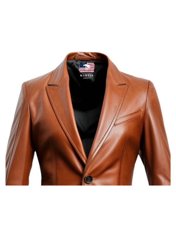 Men Brown Leather Blazer – Leather Blazer for Men