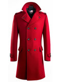 Men Red Wool Stylish Long Coat