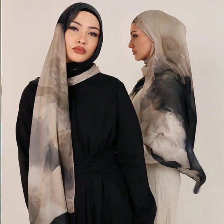 Printed Cotton Hijab Scarf | Soft Breathable Long Headscarf(MH201)