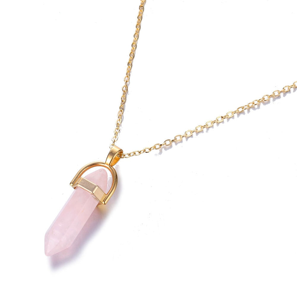 nowadaysfashion Crystals Necklace Bohemian Hexagon Opal Pendant Necklace