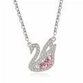 Swan Pink Crystal Zircon Diamonds Gemstones Pendant Necklaces