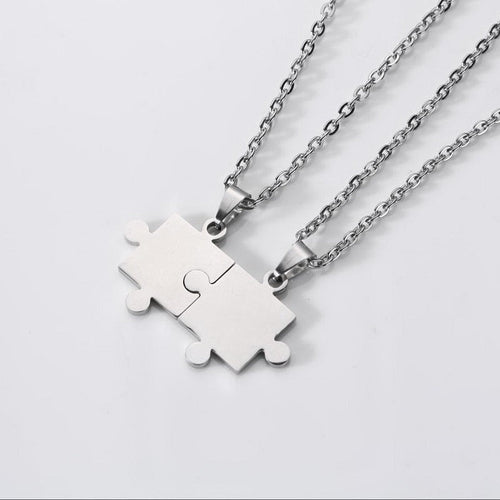 1 Pair puzzle Pendant Chain piece necklace for couples