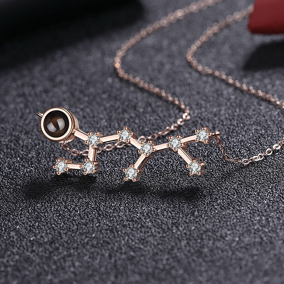 Personalized 12 Constellations Projection Necklace Customized Color Photo Pendant Jewelry Gifts