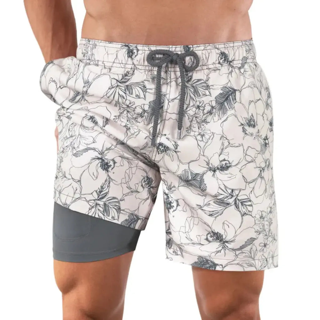 Men’s Premium Compression-Lined Hybrid Shorts – Secret Garden