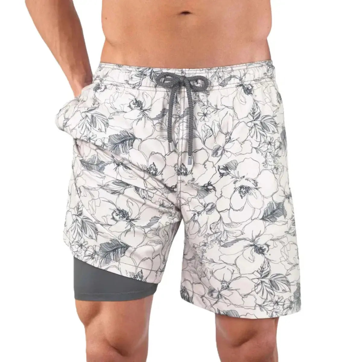 Men’s Premium Compression-Lined Hybrid Shorts – Secret Garden