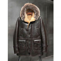 Men’s B3 Leather Bomber Shearling Trench Coat