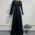 Tulle Ruffle Hem Evening Gown | High Neck Fitted Maxi Dress(MS234)