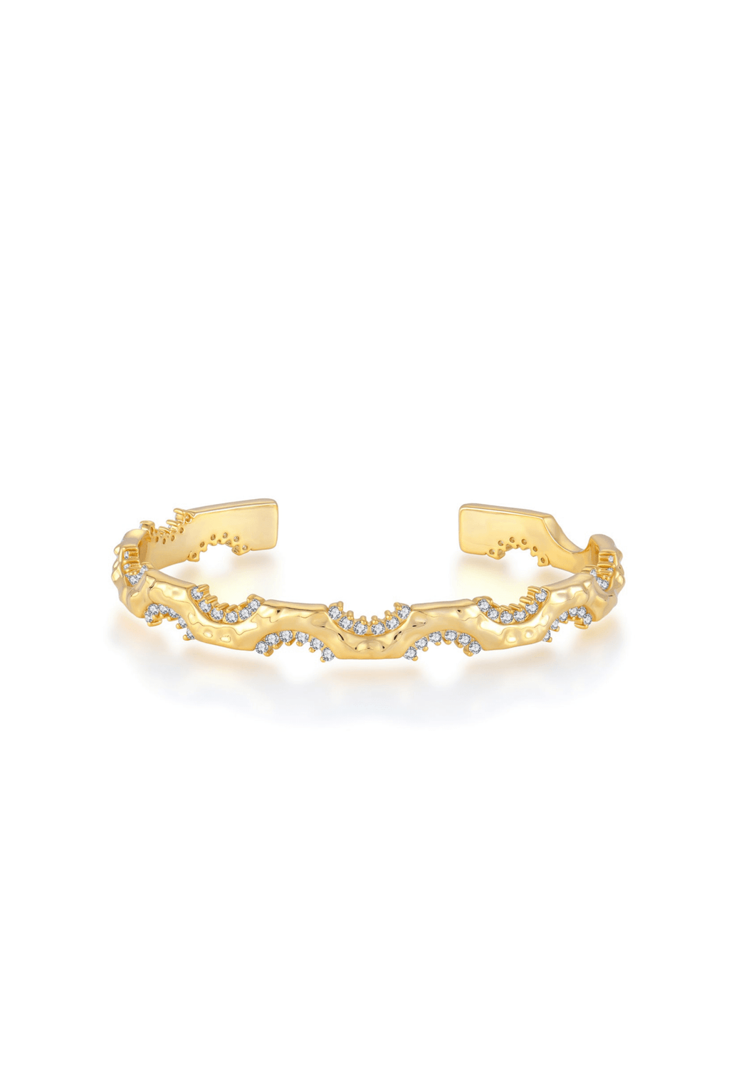 Waterproof Diane Gold Plated with Diamond Cuff Sterling Silver Bracelet