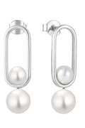 Waterproof Pearl Drop Earrings Sterling Silver