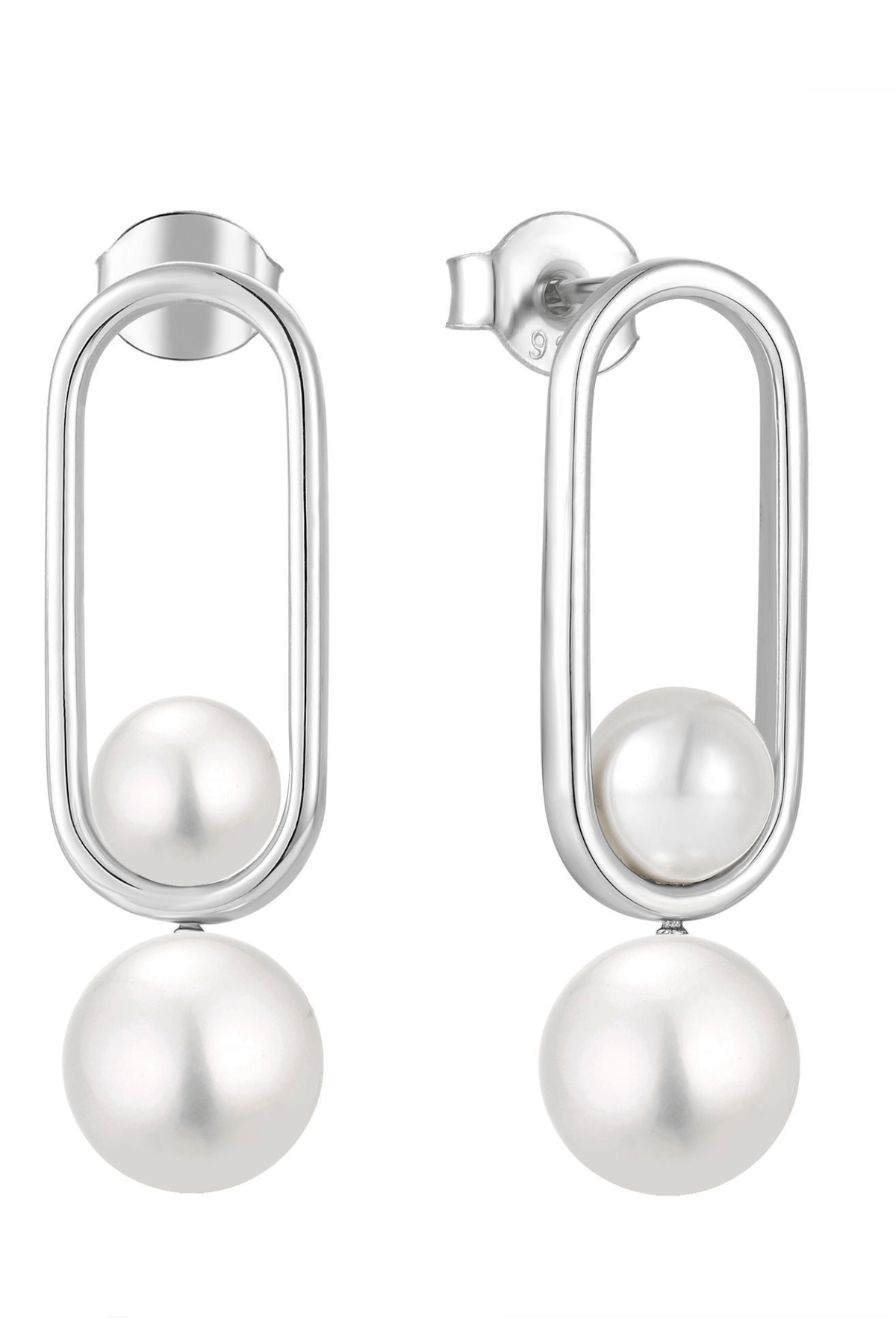 Waterproof Pearl Drop Earrings Sterling Silver