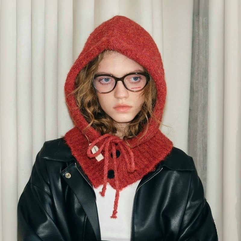Drawstring Buttoned Balaclava Hat