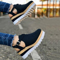 Women's Sandals Vintage Shoes Buckle Strap Straw Thick Bottom Flats Platform Sandals Flock Retro Shoes Woman Buckle Strap Straw Thick Bottom Party Flatform Sandals