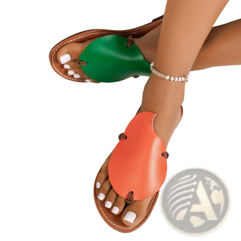 Women's Leaf Design Casual Flat Flip Flop Sandals